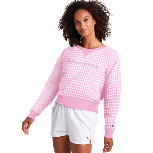 CHAMPION Campus French Terry Crew Pink White Embroidered Extra Large NWOT‎ - Picture 1 of 5